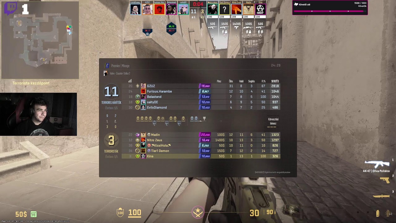 [HUN] CS2 est premiere rank:5.167 Faceit:lvl 4 !commands !dc