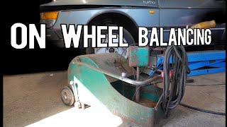 Old School ON THE CAR Wheel Balancer!