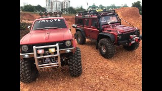 Tamiya Hilux High Lift and Traxxas Trx4 Defender