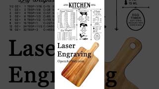 Laser Engraving a Charcuterie Board - Kitchen Conversion chart #woodworking #lasercutting #wood