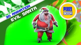 Green Screen Evil Santa Claus 3D Animation - PixelBoom
