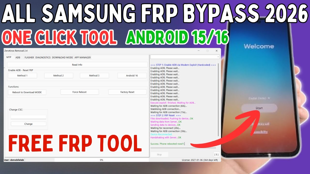 All Samsung FRP Bypass 2026 Android 13/14/15/16 | Samsung FRP Tool 2026, SB Mobile LAB📲