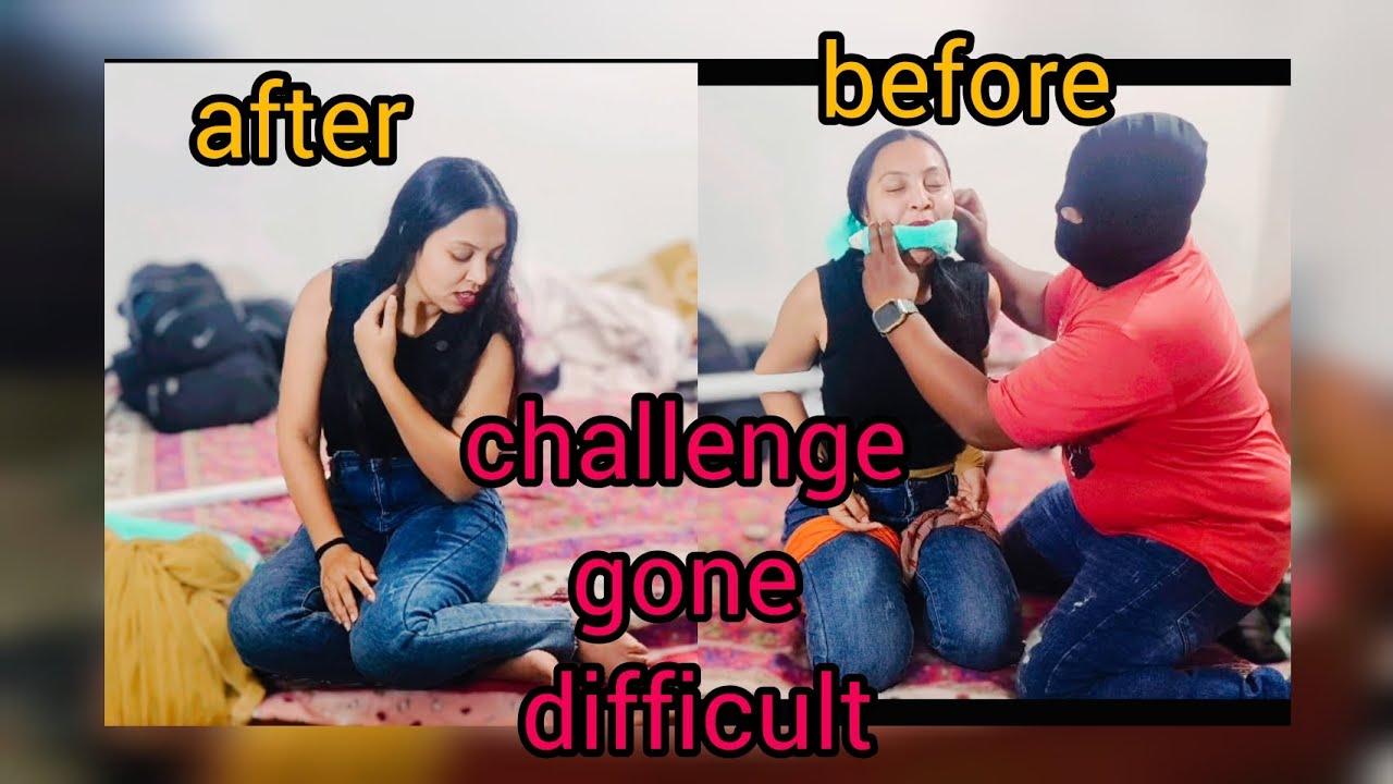 cute girl challange before and after #comedy #gagged #dupattatiedup #entertainment #funnyvideo 