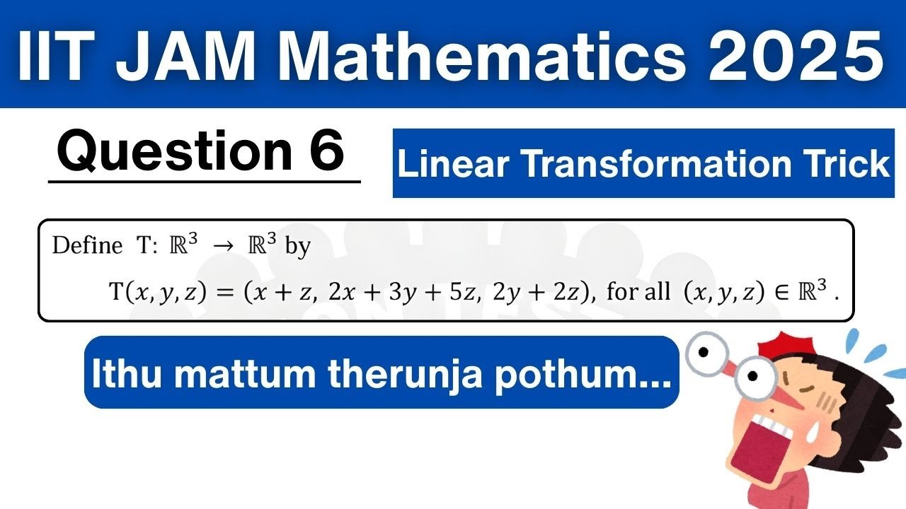 IIT JAM 2025 Mathematics Q6 | Linear Transformation | One-One & Onto
