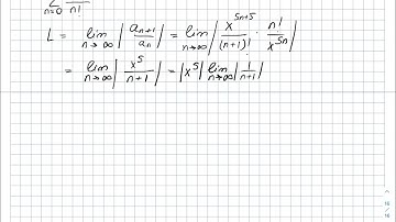 Find the interval of convergence of the power series.\sum_{n=0}^\infty\frac{x^{5n}} ... | Plainmath