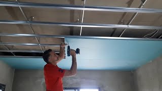 How to make a gypsum board ceiling step by step