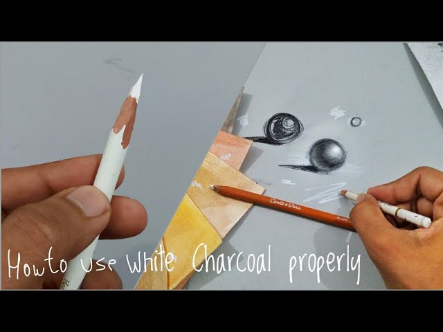 How to use white Charcoal pencil properly //Hindi //white pencil