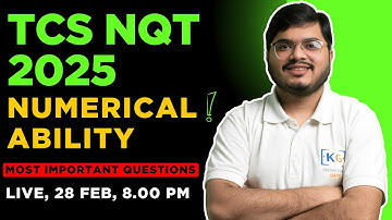 🔴LIVE, 28 Feb, 8 PM - TCS NQT Numerical Ability Questions 2025 | TCS NQT Aptitude Preparation 2025