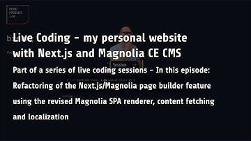 Live Coding - Personal website with Magnolia and Next.js - Refactoring integration of SPA Renderer