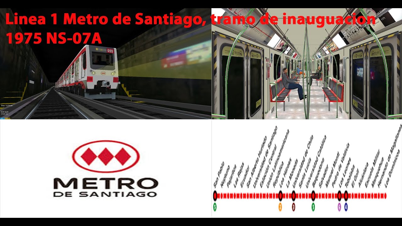 OpenBVE: Linea 1 Metro de Santiago tramo inauguración 1975 San Pablo-La Moneda NS-07A