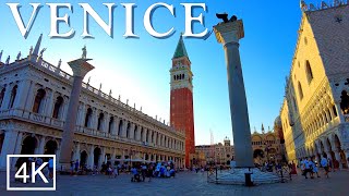 Venice Italy - Piazza San Marco at sunset - St Mark's Square 4K