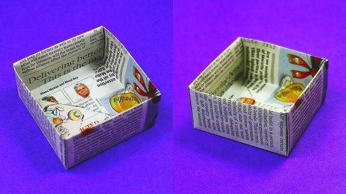 HOW TO MAKE A PAPER BOX (MADE USING NEWSPAPER- FULL TUTORIAL) - YouTube