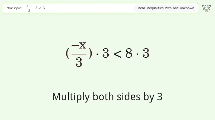 Solving Linear Inequalities: x/-3-5 is Smaller Than 3