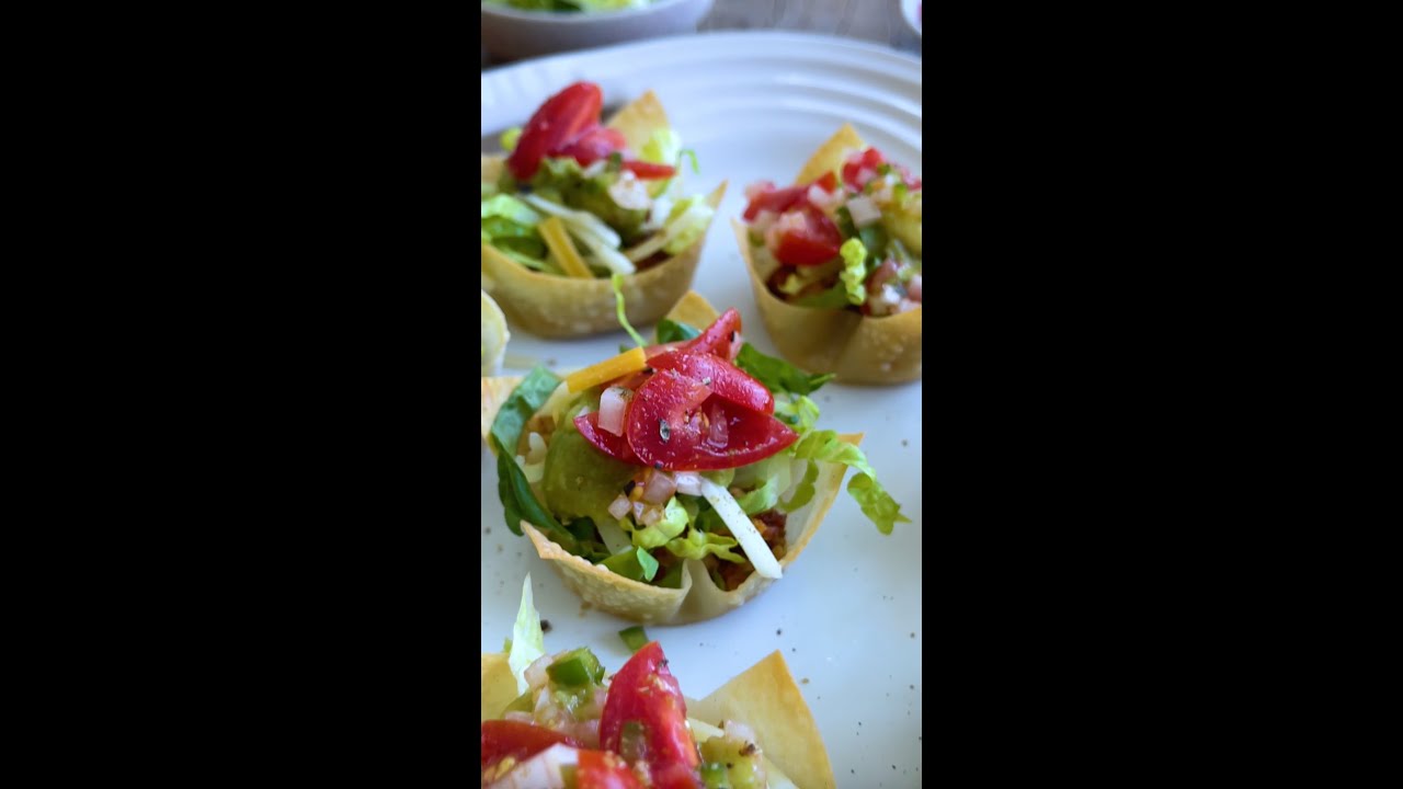 Mini Taco Salad Cups - The Art of Food and Wine