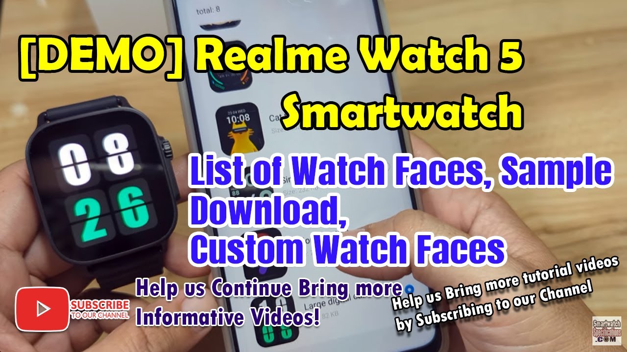 Realme Watch 5 Smartwatch - List of Watch Faces, Sample Download ...