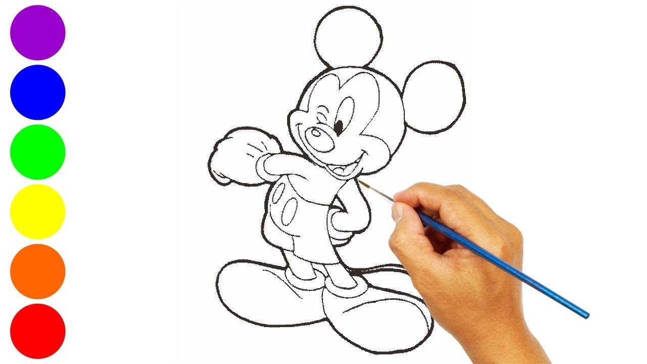 Menggambar Dan Mewarnai Mickey Mouse Youtube