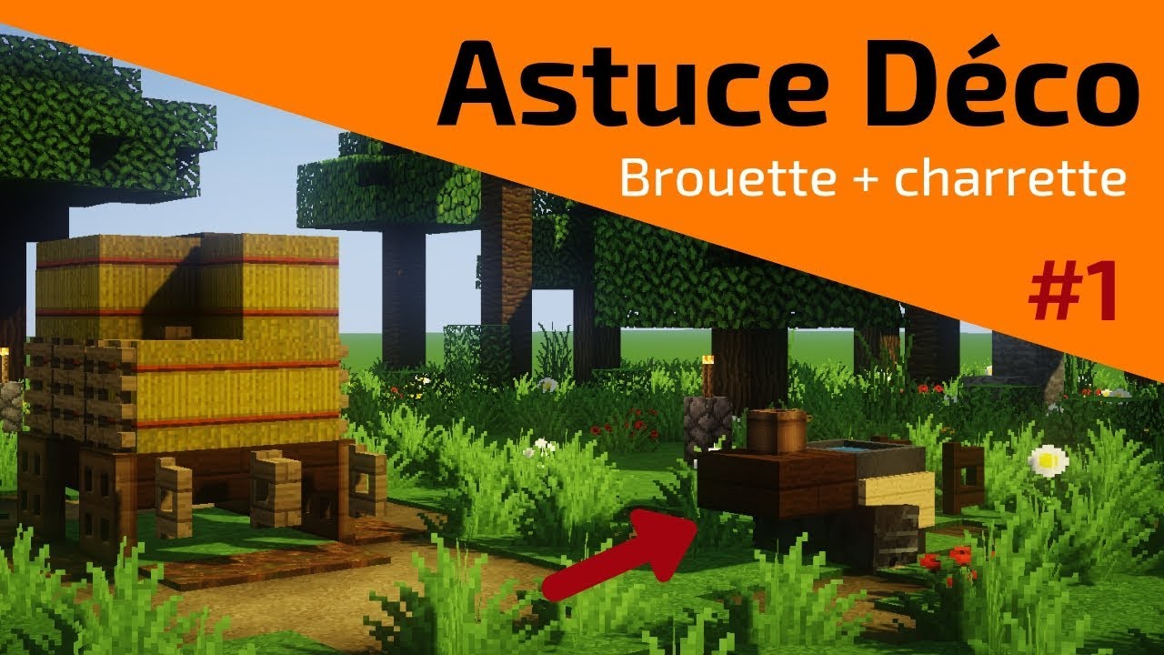 Une VRAIE brouette dans Minecraft! - Astuce Déco 2023 - #Charrette #