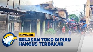 15 Toko Ludes Terbakar di Pasar Kuok Riau, Diduga Korsleting Listrik - [Newsline]
