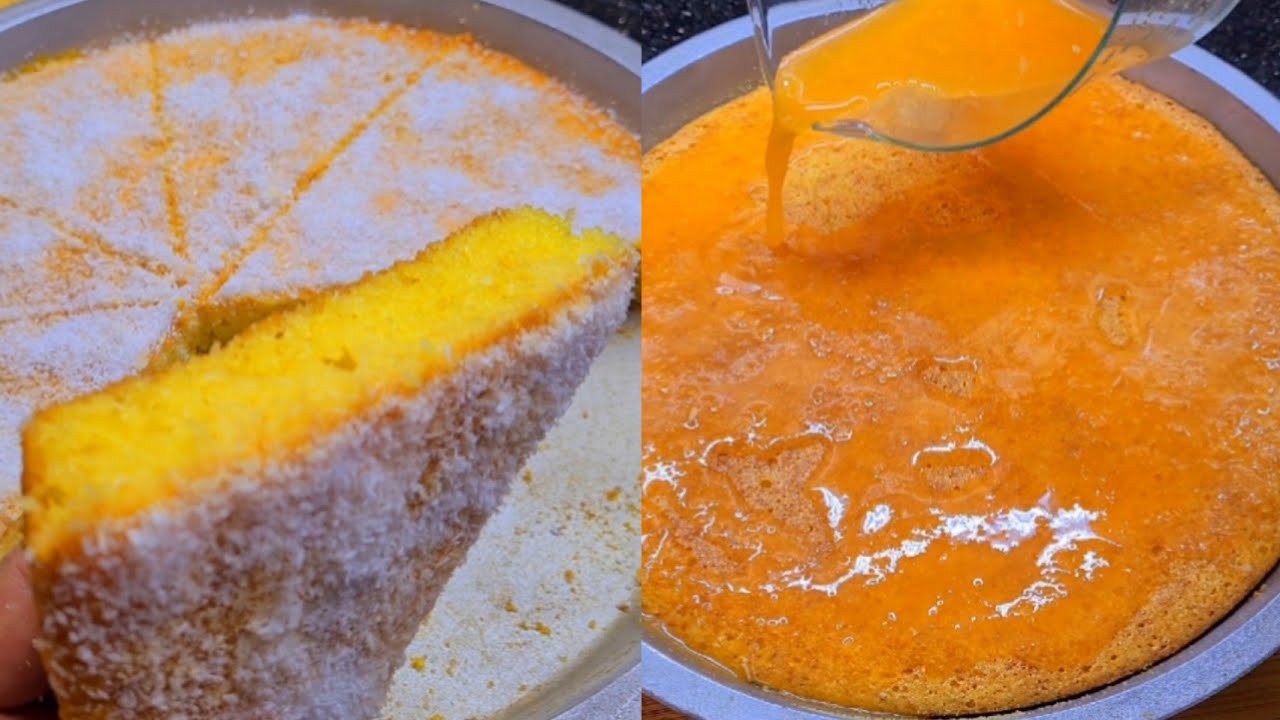 بسبوسة المندرين 🍊🍊السريعة في الخلاط بدون تعب👌 والمذاق خطير عجيب 😋😋😋