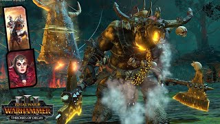 THIS IS WARHAMMER! - Raging Bull Demon vs. Laserbeam Death Ray Dragon Lady - Total War Warhammer 3
