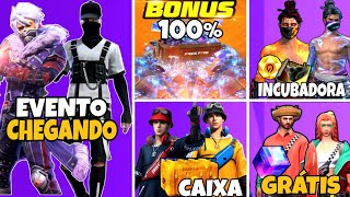 SOMBRA ROXA ESTILO TECH, HYPADO, BÔNUS RECARGA, INCUBADORA YAN YANG, CUBO GRÁTIS, NOVIDADE FREE FIRE