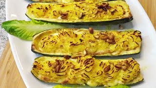 Gefüllte Zucchini aus dem Ofen. Sie werden die Zucchini nicht mehr braten! Leckeres Rezept.