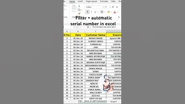 Filter + automatic serial number hack in excel #excel #excelhacks #excelformula #exceltips #shorts