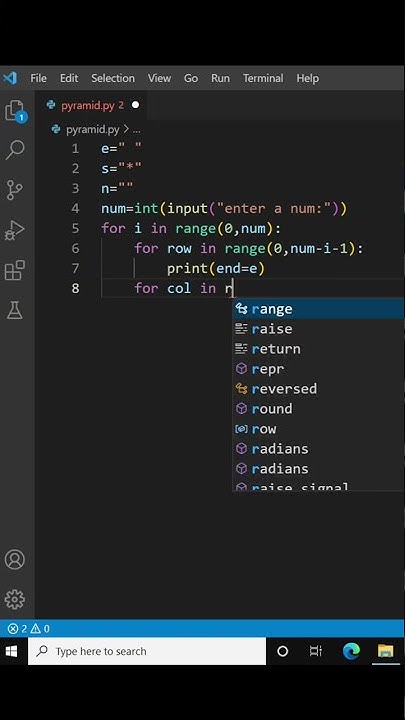 pyramid using python programming. - YouTube