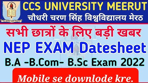 Ccsu Datesheet NEP 2022|Ccsu Nep Datesheet First Semester|B.a,B.sc,B.com 1st year |Maths48|Ccsu news