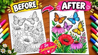 Butterfly Coloring Transformation Is SOOO AMAZING! 😍🦋 #butterfly #coloring 