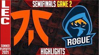 FNC vs RGE Highlights Game 2 | LEC Summer Playoffs Semi finals | Fnatic vs Rogue G2