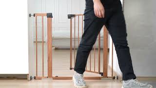 Installation: Babelio PressGuard P7 Wood-Patterned Baby Gate