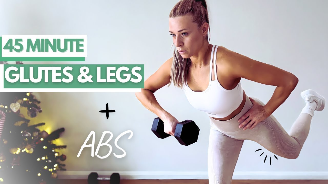 45-Min Strong Glutes, Lean Legs & Abs Workout – Dumbbells + Band | Build Muscle