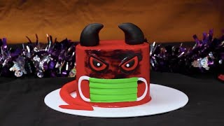 Red Devil Face Mask Cake | Halloween Cakes ?| Hoopla Recipes