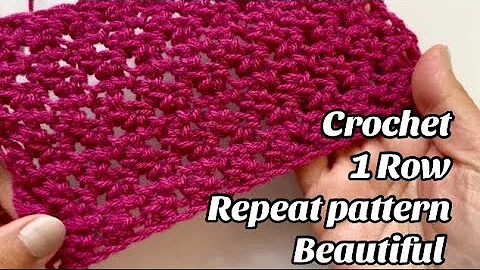 CROCHET PATTERN 1 ROW REPEAT - VERY ELEGANT! Easy Step by step Tutorial for Blankets & More US Terms