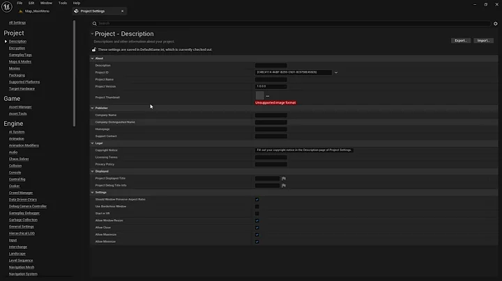 UE5 - Beginner - Full Game Tutorial #7 - Project Settings
