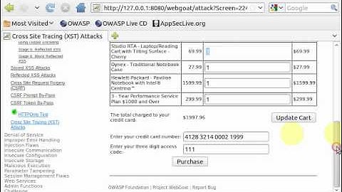 WEBGOAT V5.3 - Cross Site Tracing (XST) Attacks