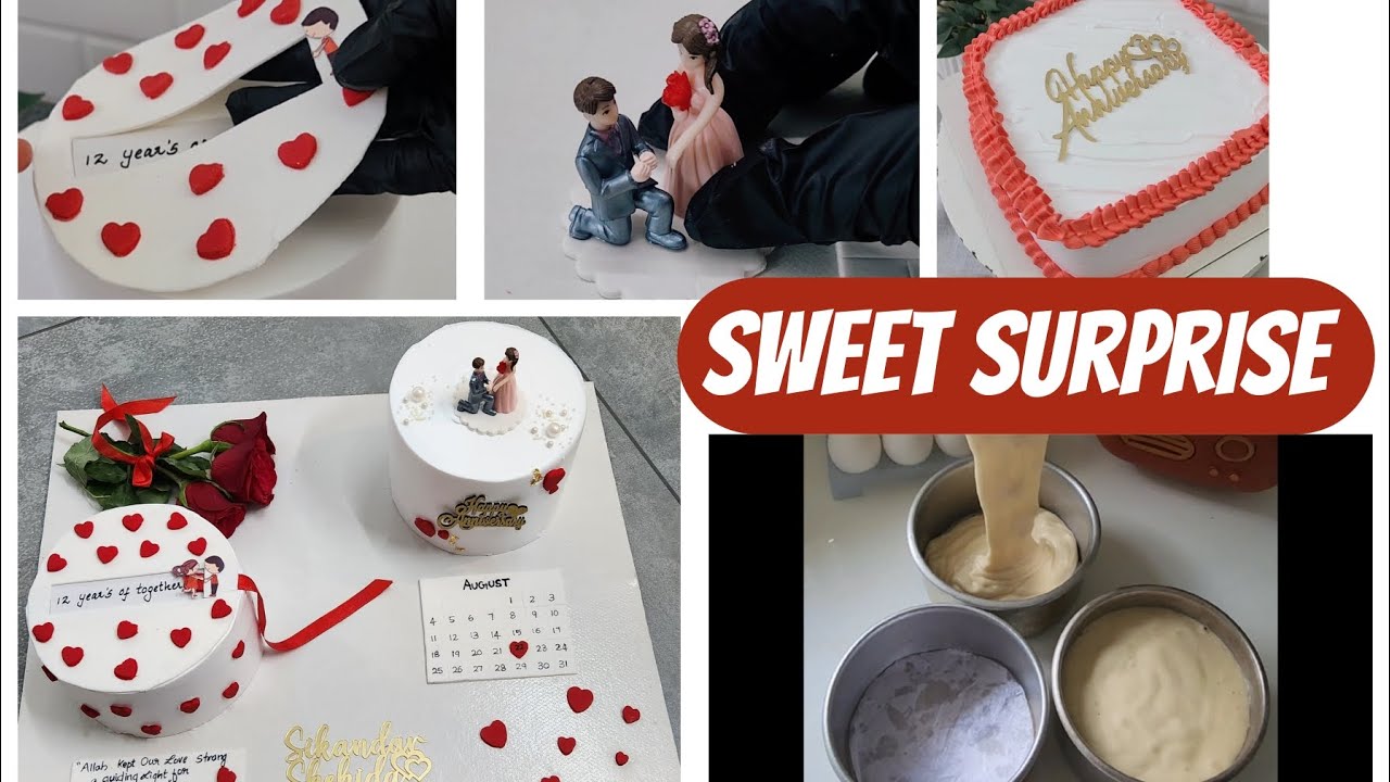 A surprise board | Secret message cake | Sliding message cake making for cute couples.. 😍 