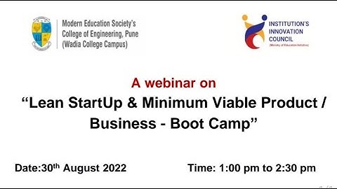 Webinar on "Lean StartUp & Minimum Viable Product / Business - Boot Camp"