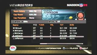 2008-09 - Retro NFL Rosters Buffalo Bills Team Roster Madden NFL 2009