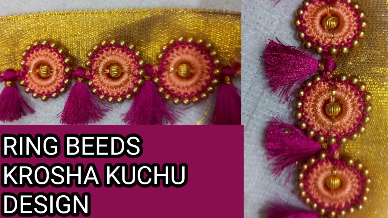 The Art of Ring Bead Saree Kuchu: A Detailed Guide💥| Double Colour Kuchu |  Sony Creative Designer - YouTube