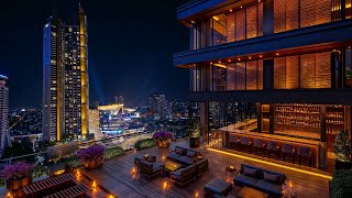 Tender Late Night Jazz Lounge 🍷 Soothing Jazz Music In Cozy Rooftop Bar