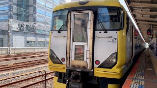 JR錦糸町駅を入線.発車するE257系500番台。