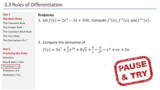 Math 211 - 3.3 Derivative Rules (part 2)