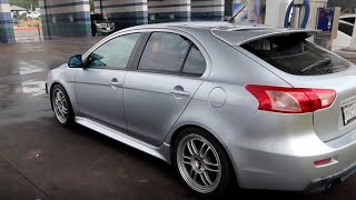 Checking out his Evo X swapped Mitsubishi Lancer Ralliart Sportback!