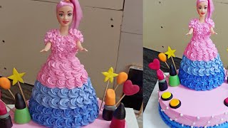How To Make Barbie Doll Cake Pink Color Design Cake Making By pandit Cake point