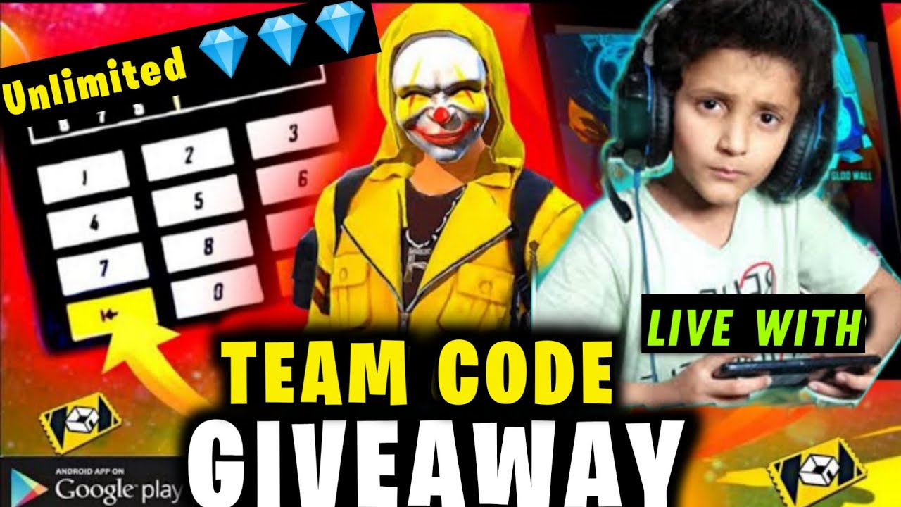 Free Fire Live Team Code Giveaway | Free Fire Live Giveaway - YouTube