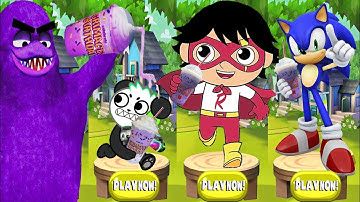 Red Titan and Sonic Dash Try the Grimace Shake Challenge Together  - Ryan