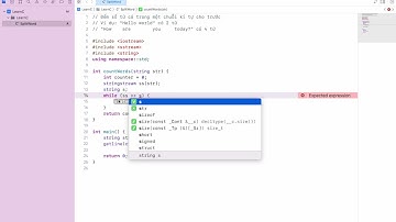 C++ Đếm số từ có trong chuỗi kí tự cho trước