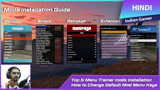 GTA 5- Top 5 Menu Mod Trainer Installation | How to Change Default Mod menu Keys | All Versions